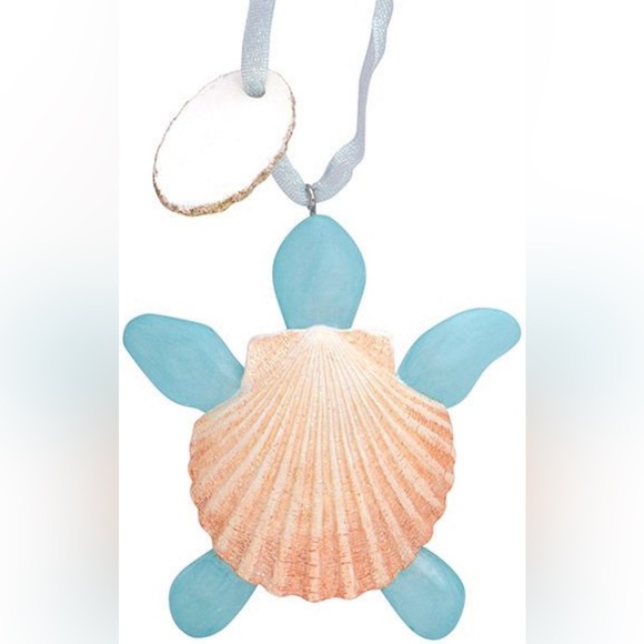 Resin Ornament - Shell and Sea Glass Turtle - Picture 1 of 2